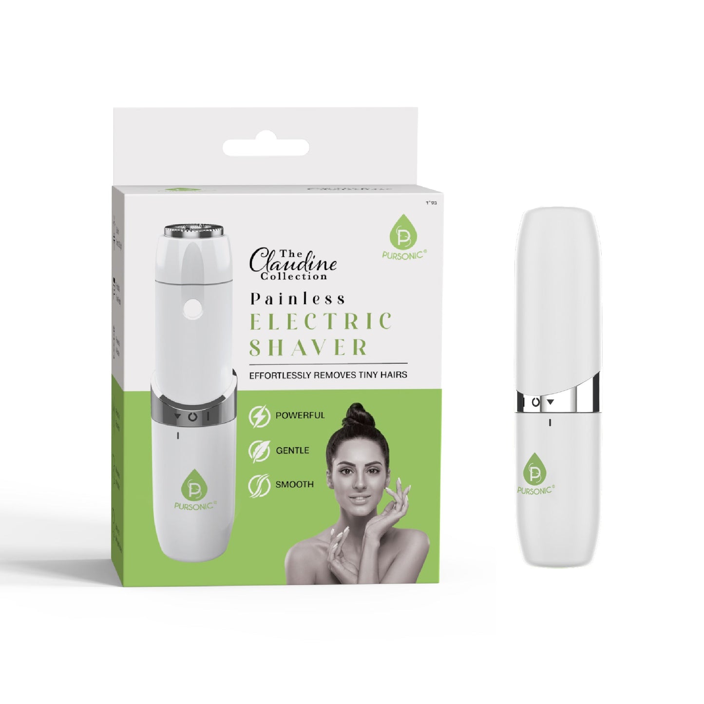 Precision Beauty Duo: Painless Electric Shaver - The Claudine Collection & Pursonic Facial Trimmer & Eyebrow Styling Kit-4