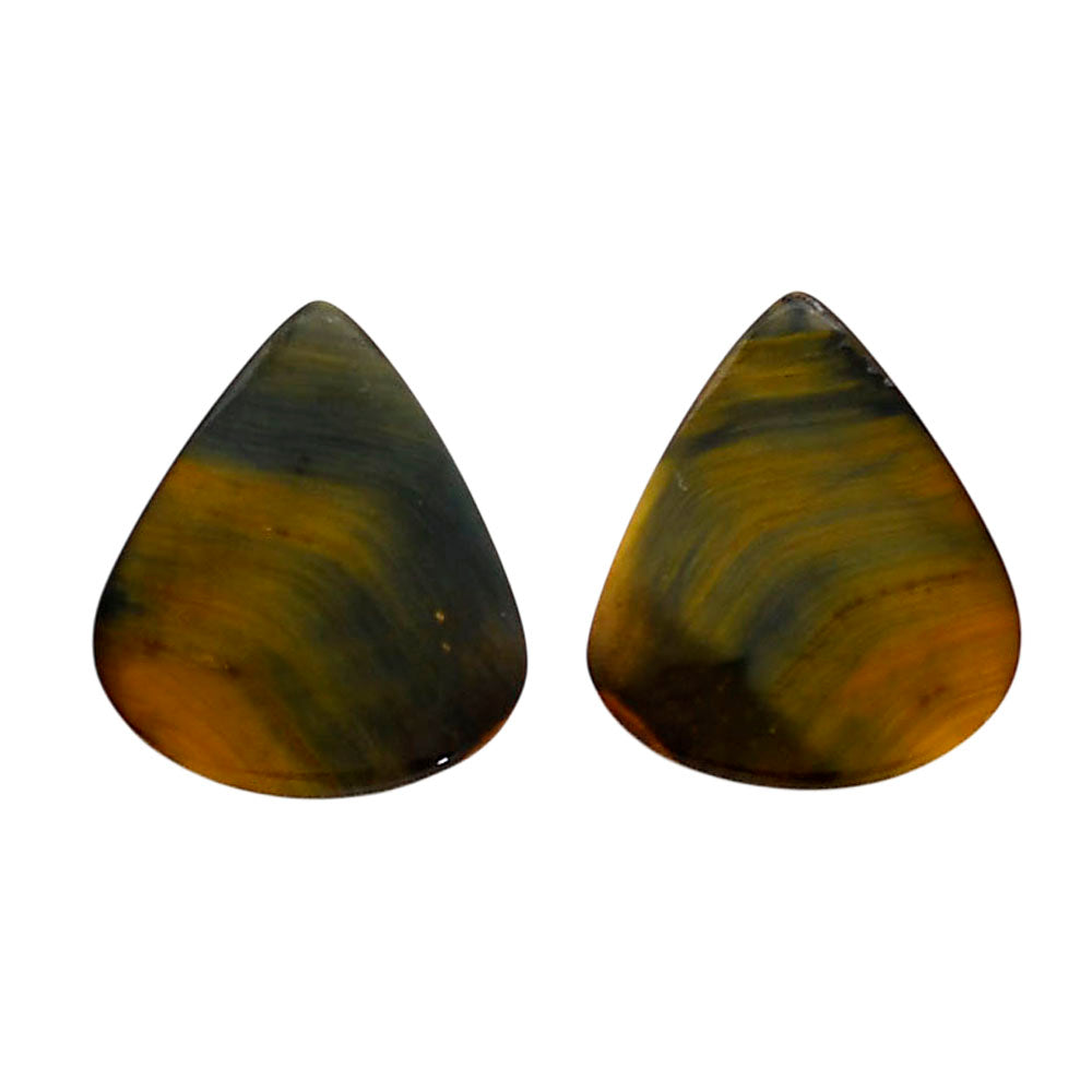 Blue Tiger Eye Pair 19x22.2x4 mm Pear Shape Polished Gemstone LS17-04208-0
