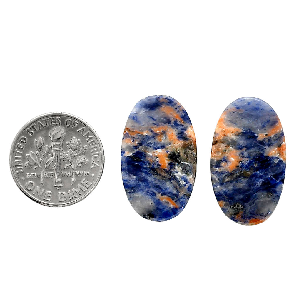Sodalite Pair 14.5x24x4.3 mm Oval Shape Polished Gemstone LS26-04364-1