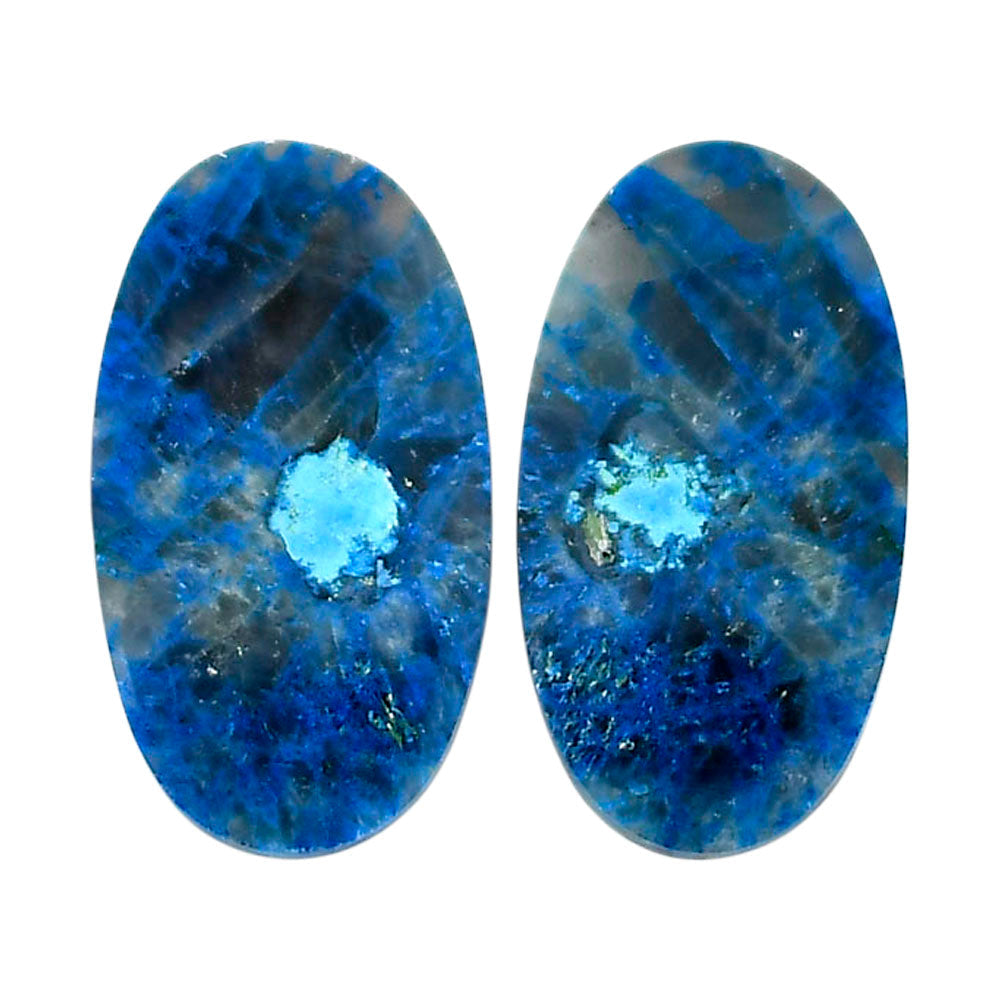 Shattuckite Pair 13.7x24.8x3.5 mm Oval Shape Polished Gemstone LS39-04644-0