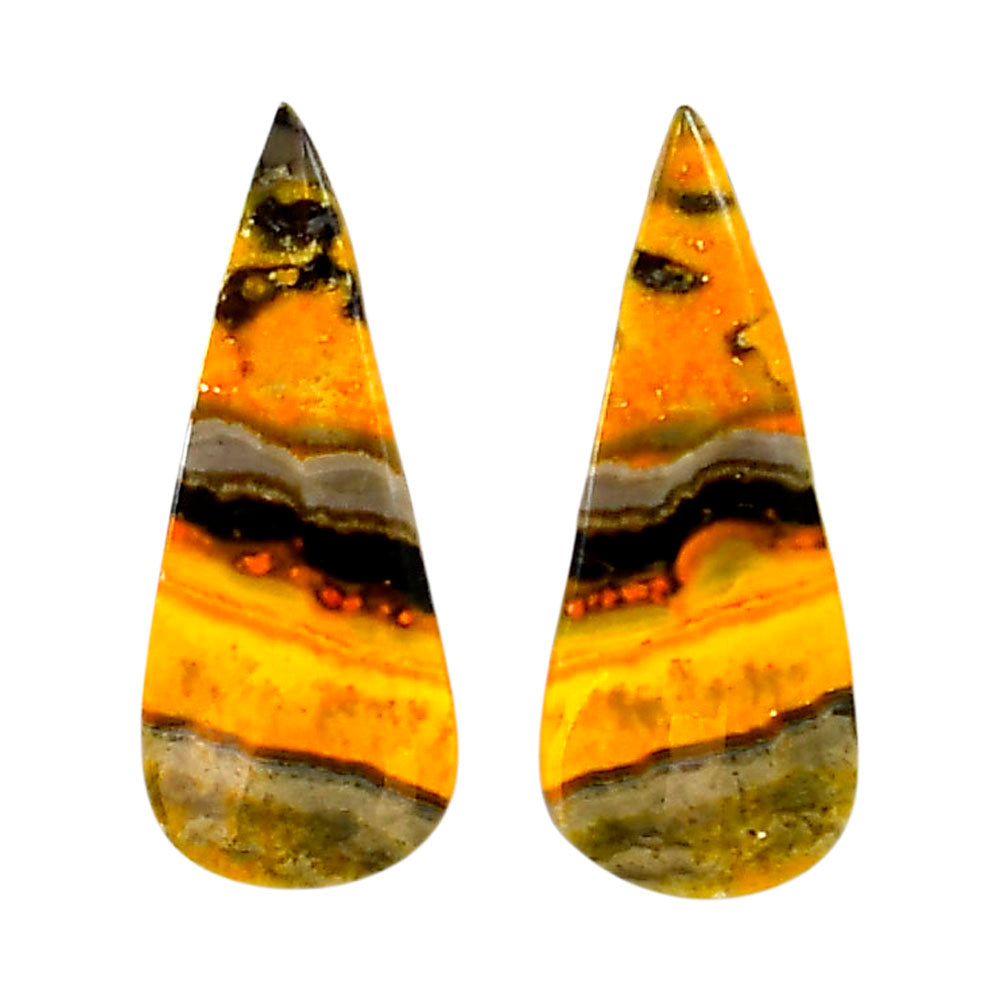 Indonesian Bumble Bee Pair 13x32.2x3.5 mm Pear Shape Polished Gemstone LS69-04121-0