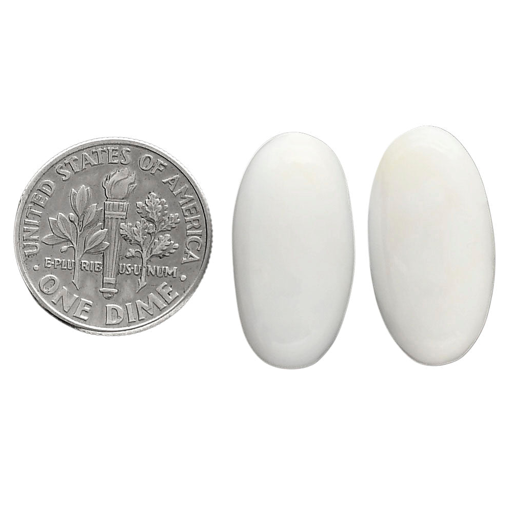 White Opal Pair 11x21x5.5 mm Oval Shape Polished Gemstone LS77-04859-1
