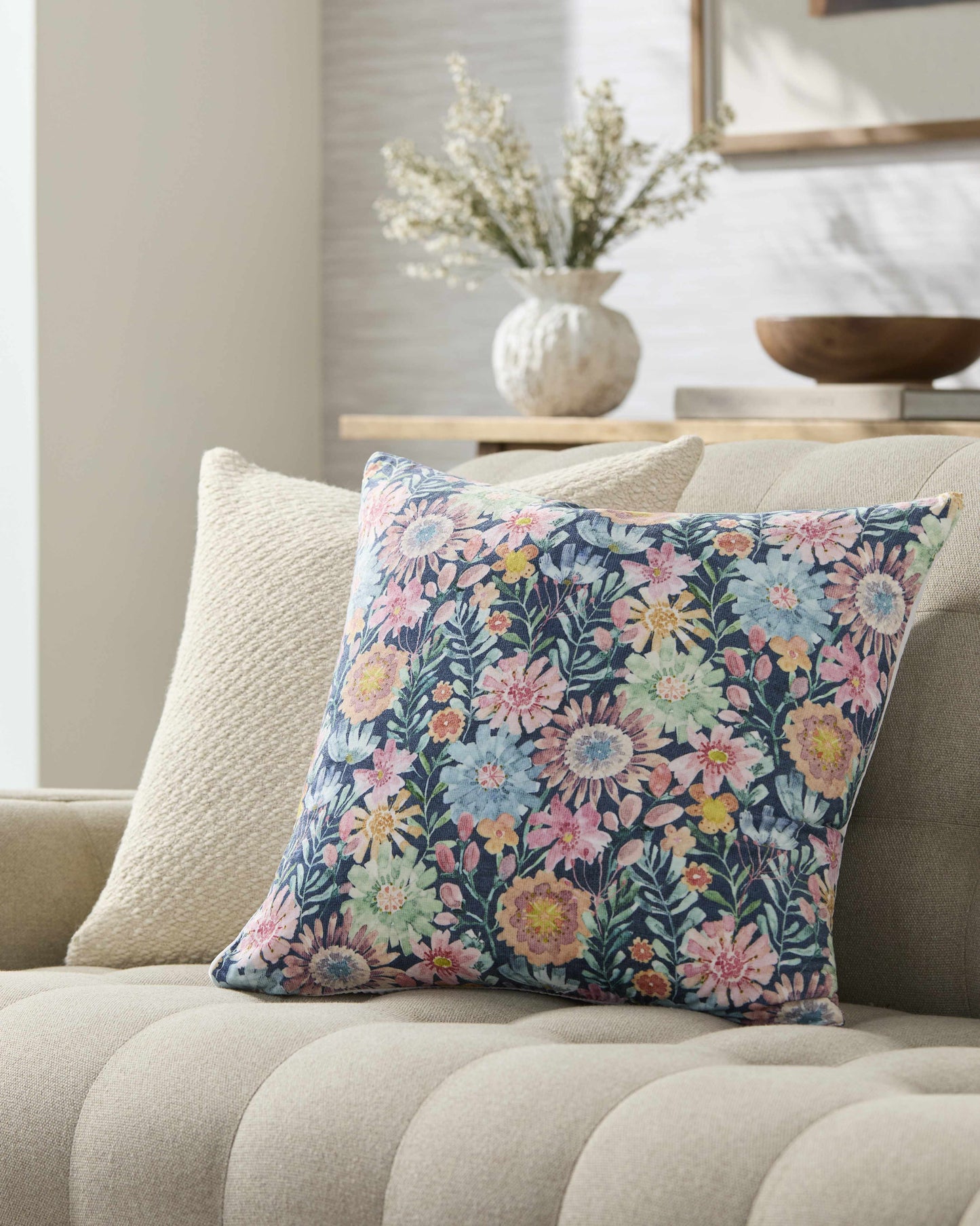 Amithi Light Blue Throw Pillow