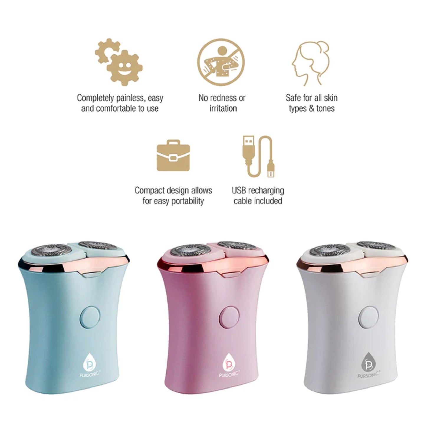Rechargeable USB Ladies Shaver, Removes Hair Instantly & Pain Free-3