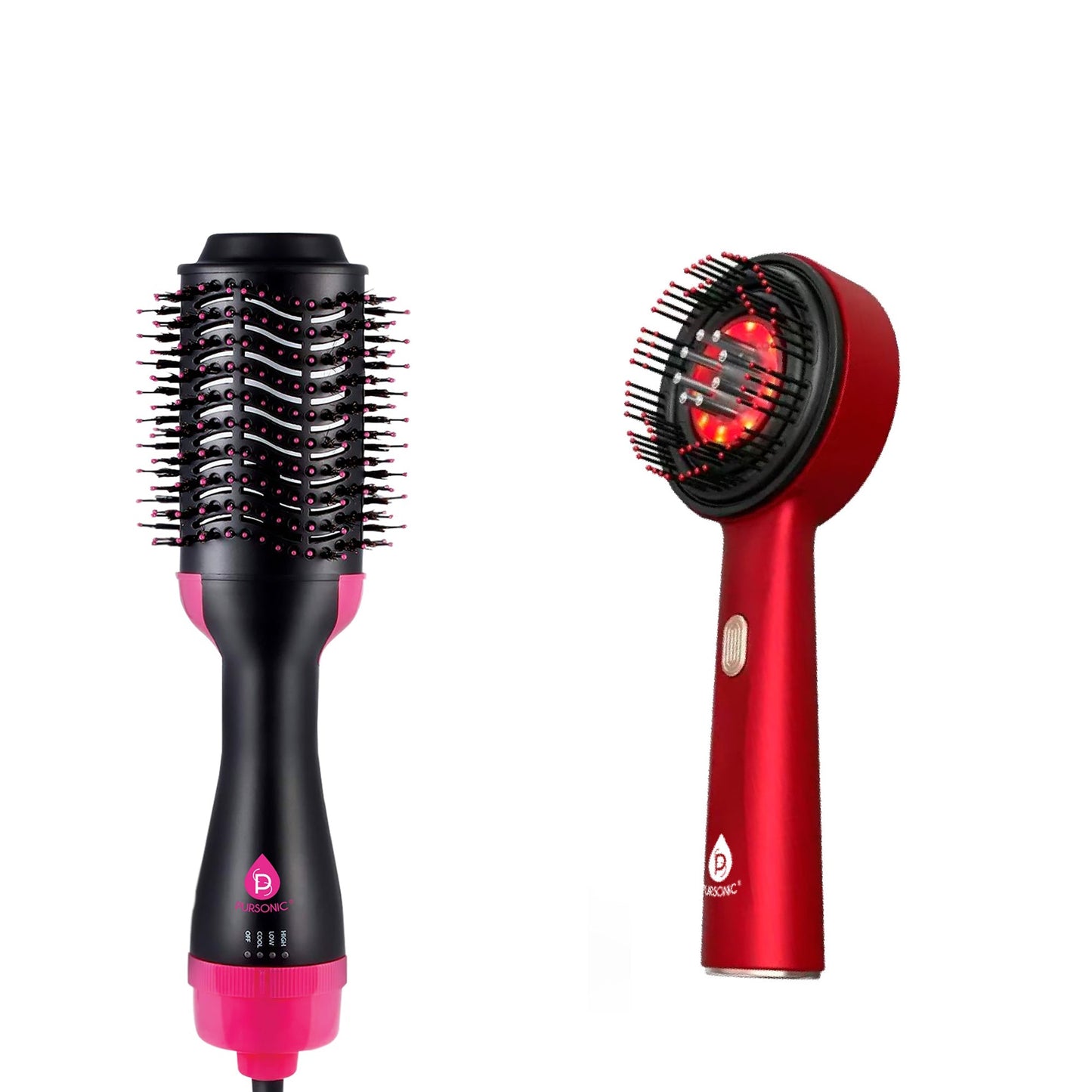 Ultimate Hair Rejuvenation & Styling Bundle – 3-in-1 LED Scalp Therapy Brush + One Step Volumizing Hair Dryer-0