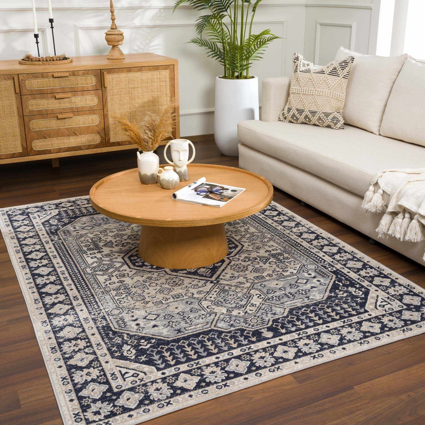 Cabacungan Cream & Gray Washable Area Rug-1