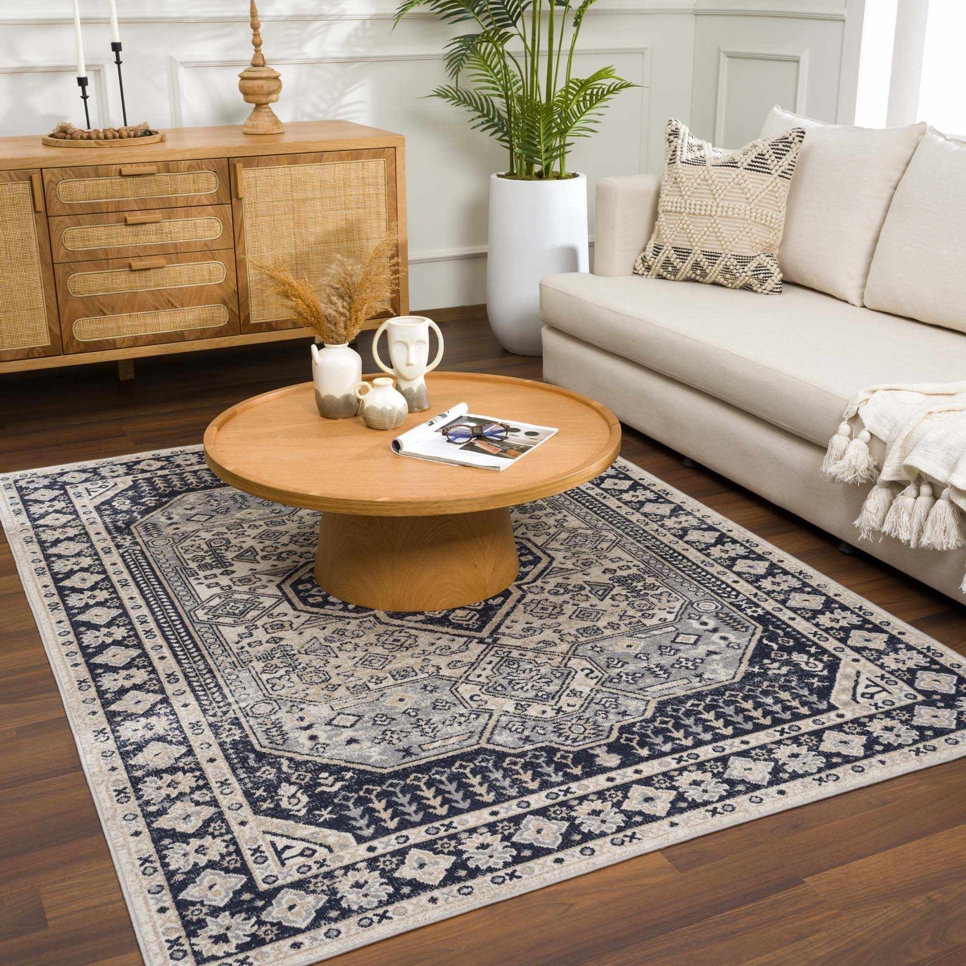 Cabacungan Cream & Gray Washable Area Rug-1