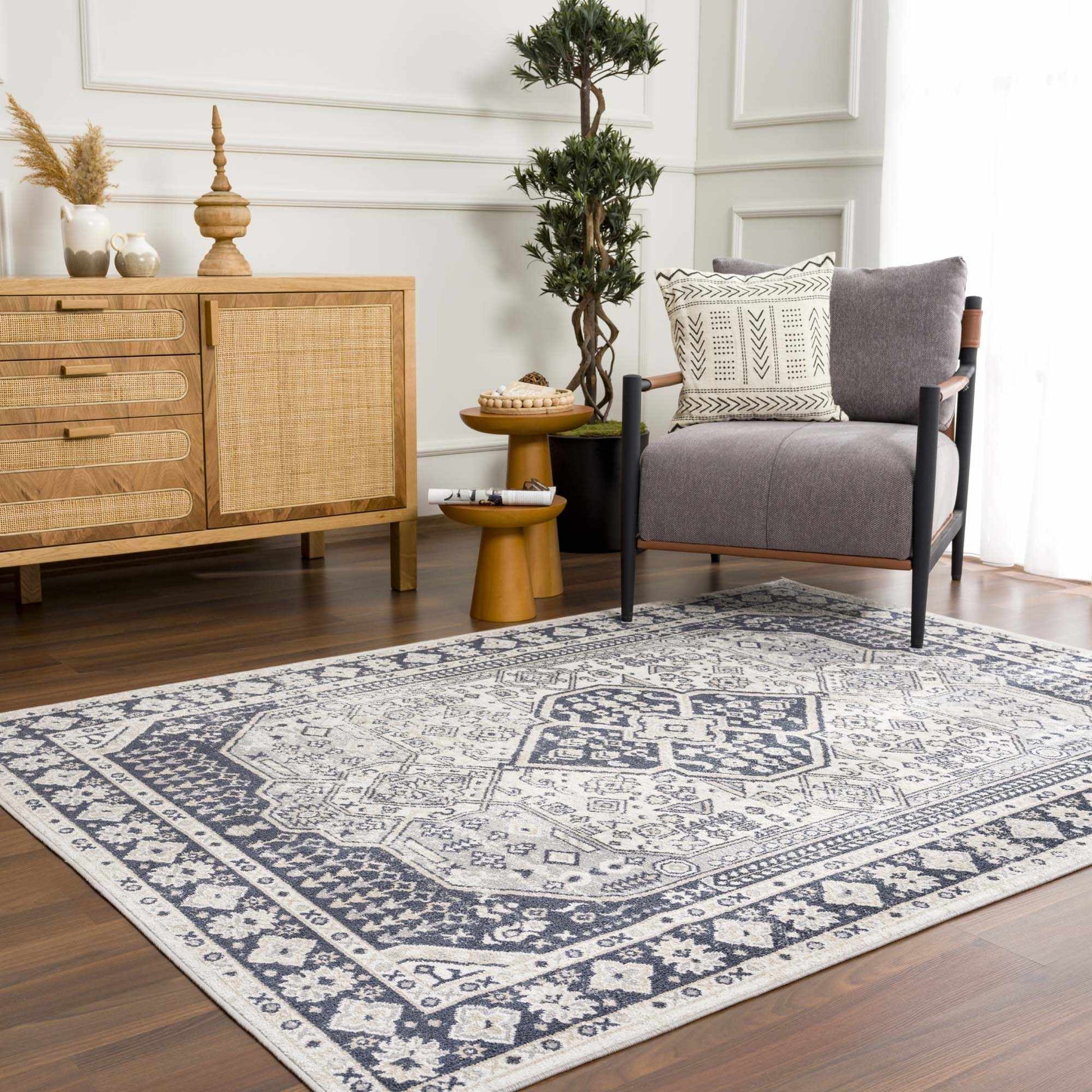 Cabacungan Cream & Gray Washable Area Rug-5