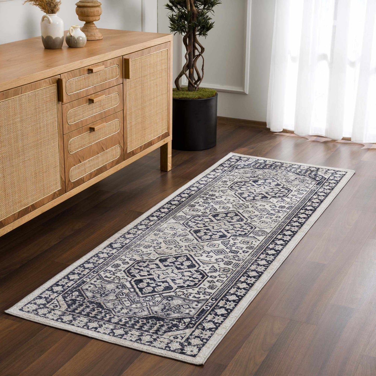 Cabacungan Cream & Gray Washable Area Rug-2