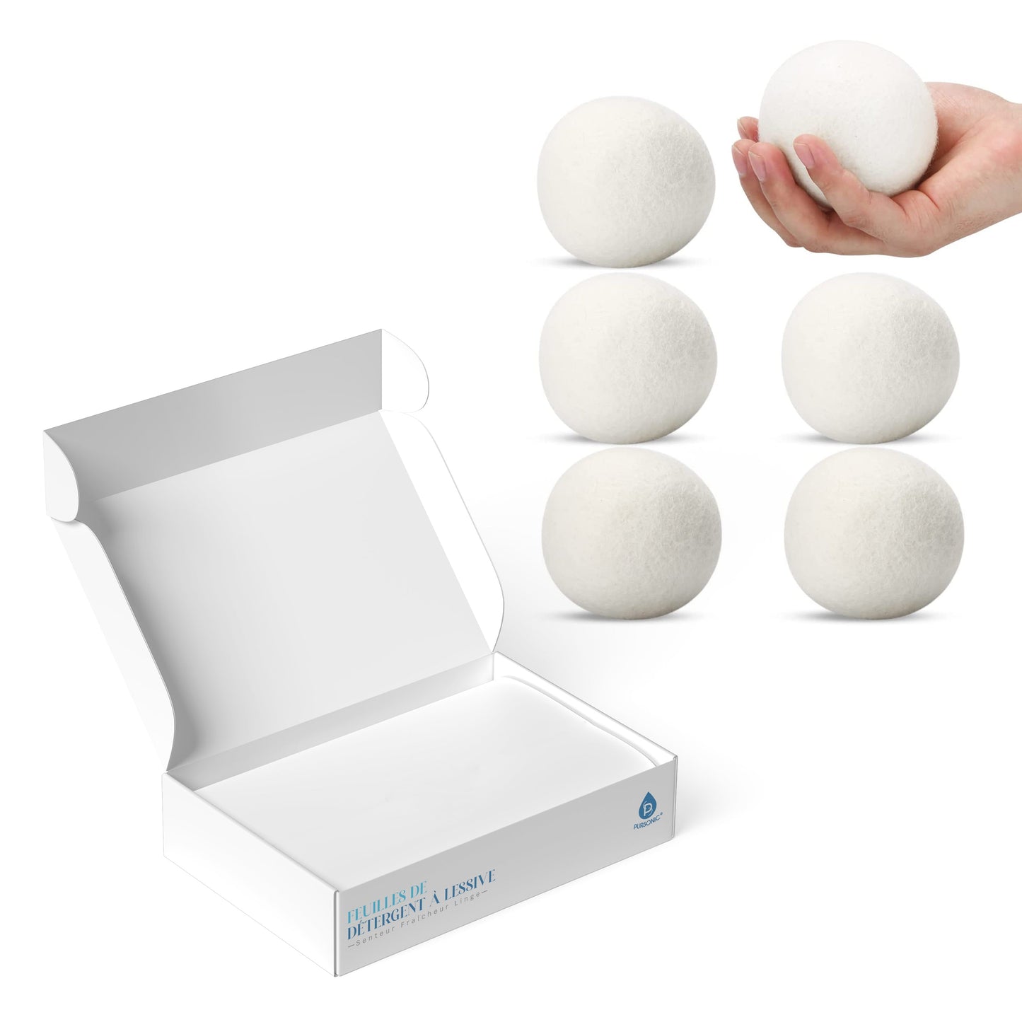 Laundry Care Essentials Bundle: 100 Detergent Sheets + 6 Wool Dryer Balls Pack-1