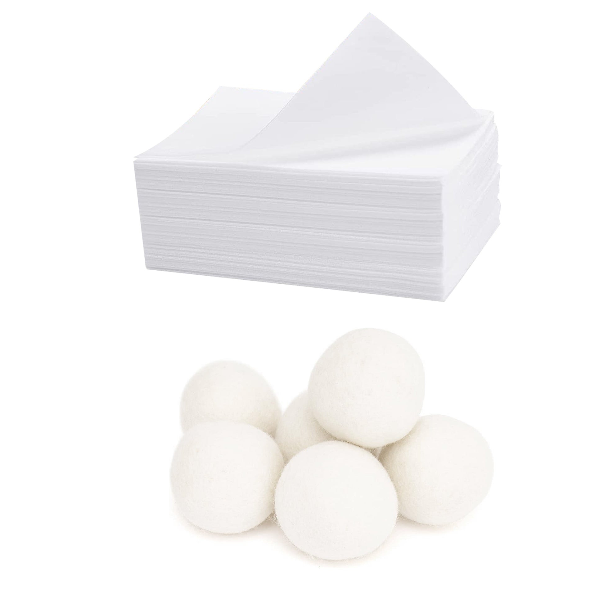 Laundry Care Essentials Bundle: 100 Detergent Sheets + 6 Wool Dryer Balls Pack-2
