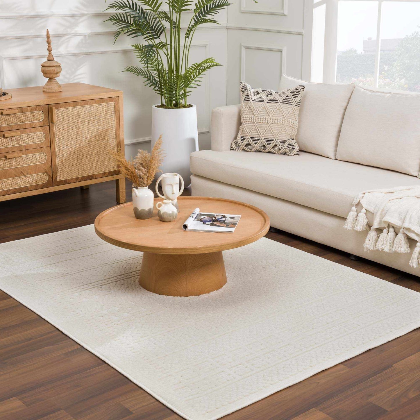 Bahar Cream Washable Area Rug-3