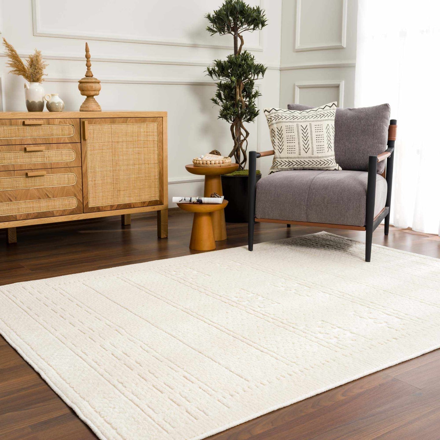 Bahar Cream Washable Area Rug-5