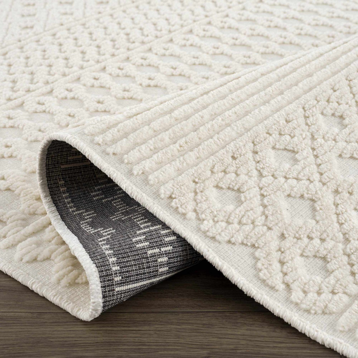Drago White Washable Area Rug-1