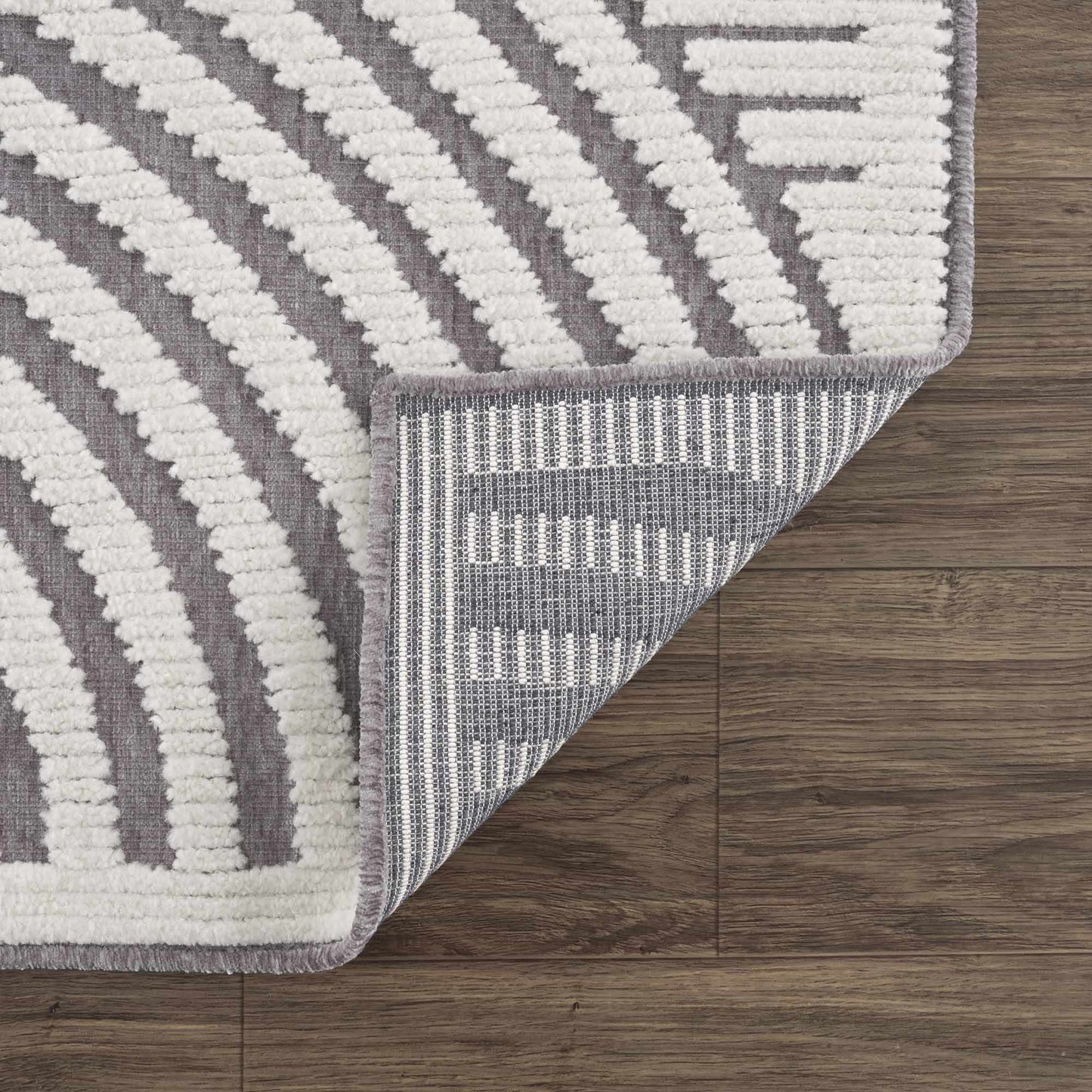 Deron Gray Rainbow Washable Rug-4