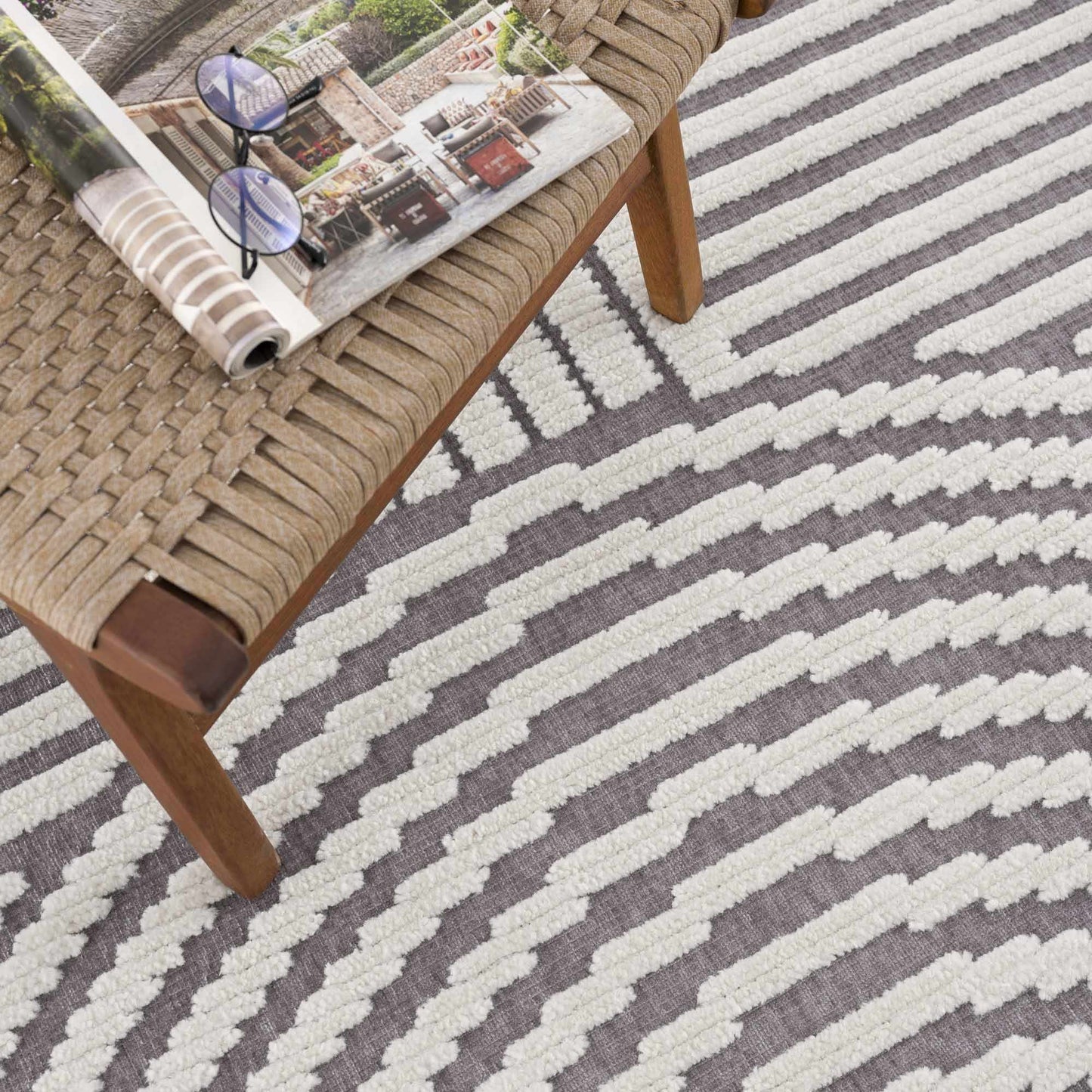 Deron Gray Rainbow Washable Rug-5