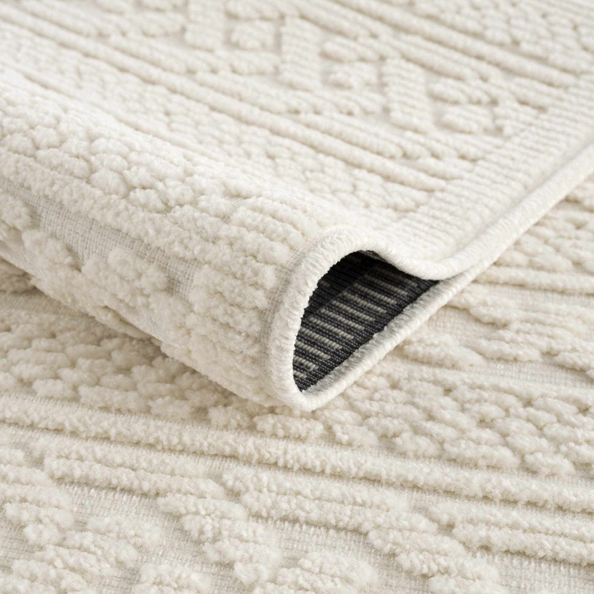 Fadey White 3D Washable Rug-3