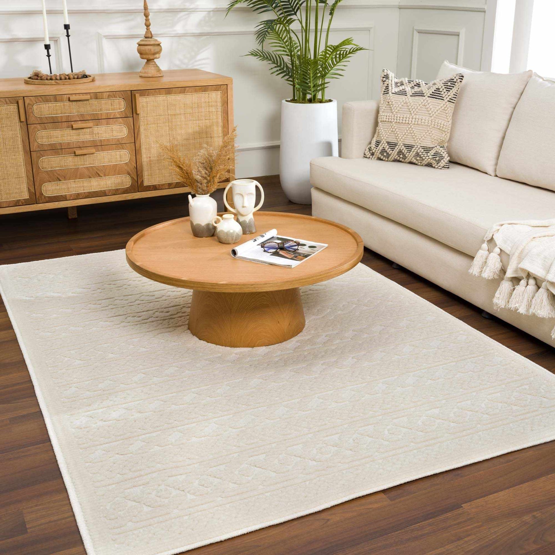 Fadey White 3D Washable Rug-2