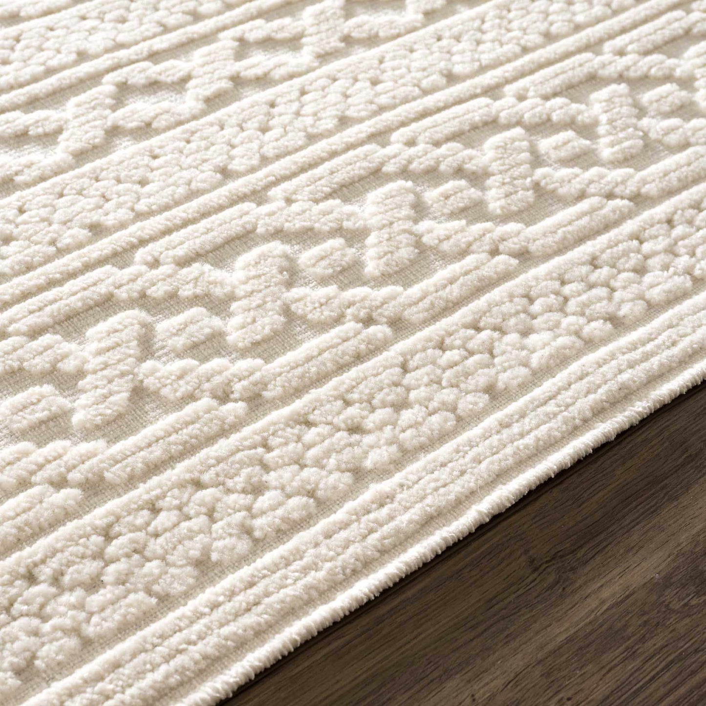 Fadey White 3D Washable Rug-1