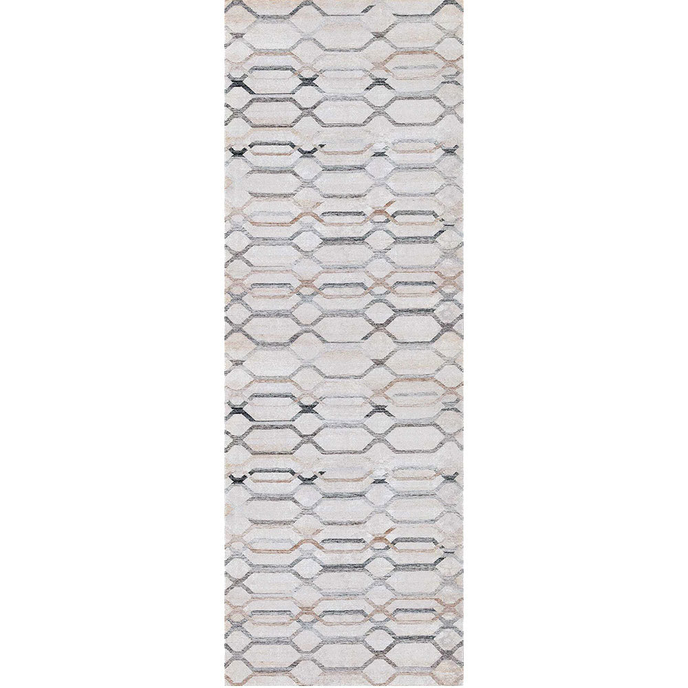 Maxine Lattice Pastel in Grey : Runner Rug-0