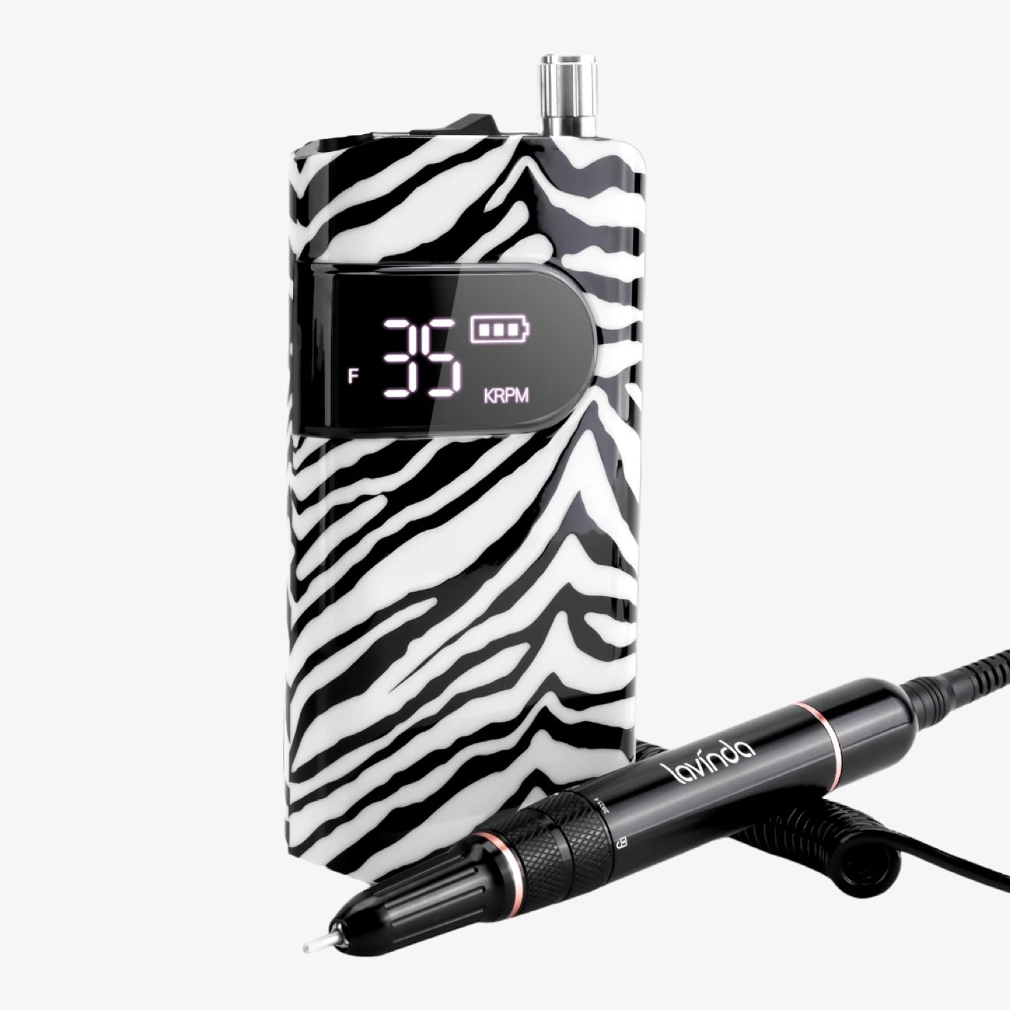 Wand™ Nail Drill - Zebra Print - 35,000 RPM Rechargeable