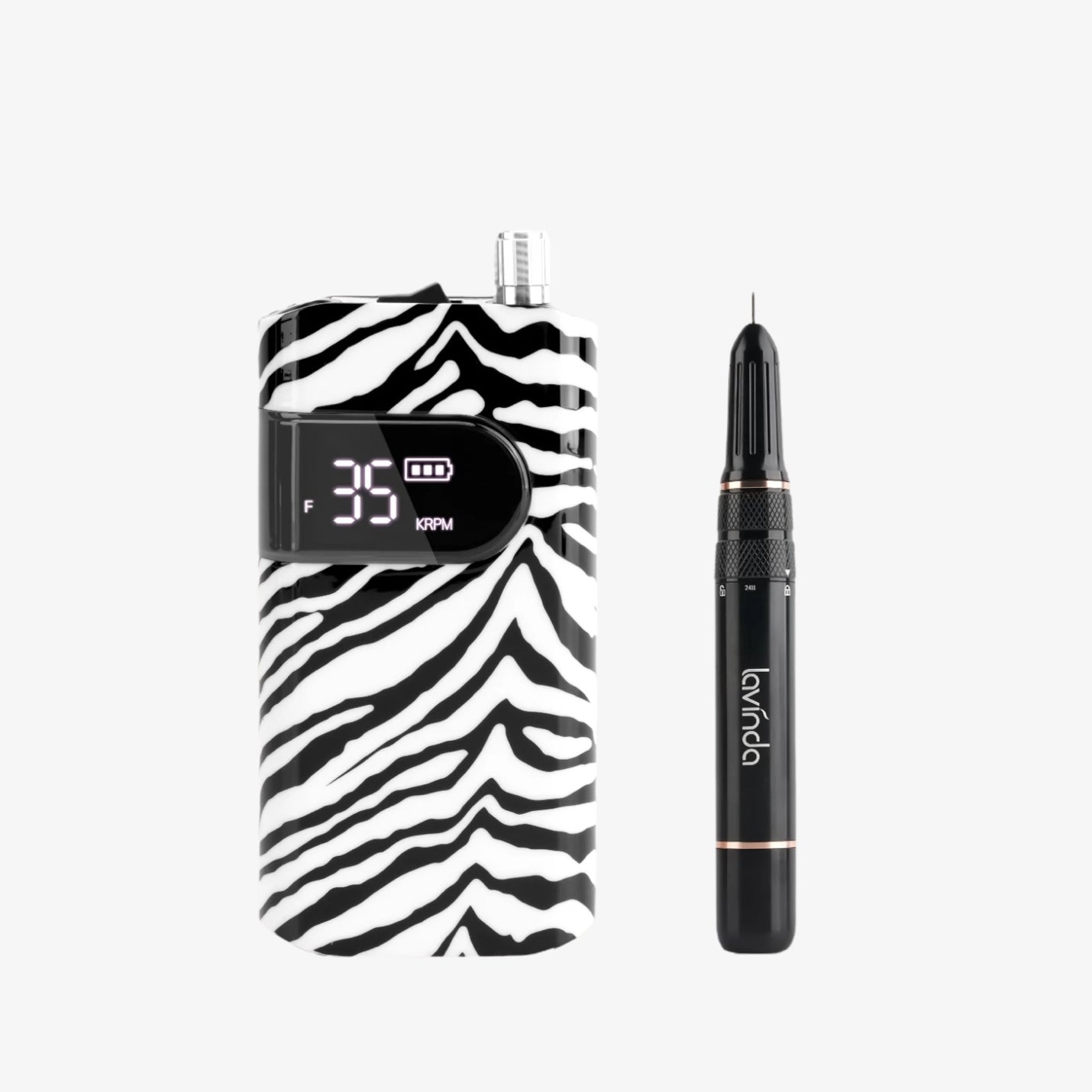 Zebra Print Complete Set – Nail Lamp, Nail Drill & Bit Holder