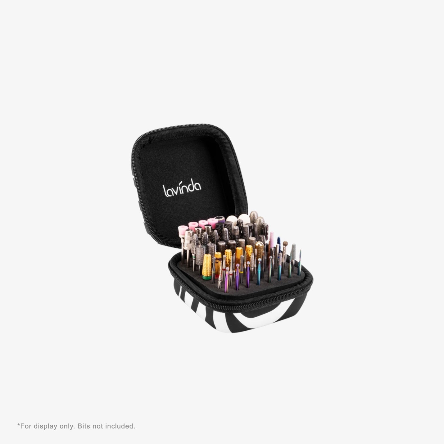 Nail Drill Bit Holder Case – Zebra Print – 64-Hole Dustproof
