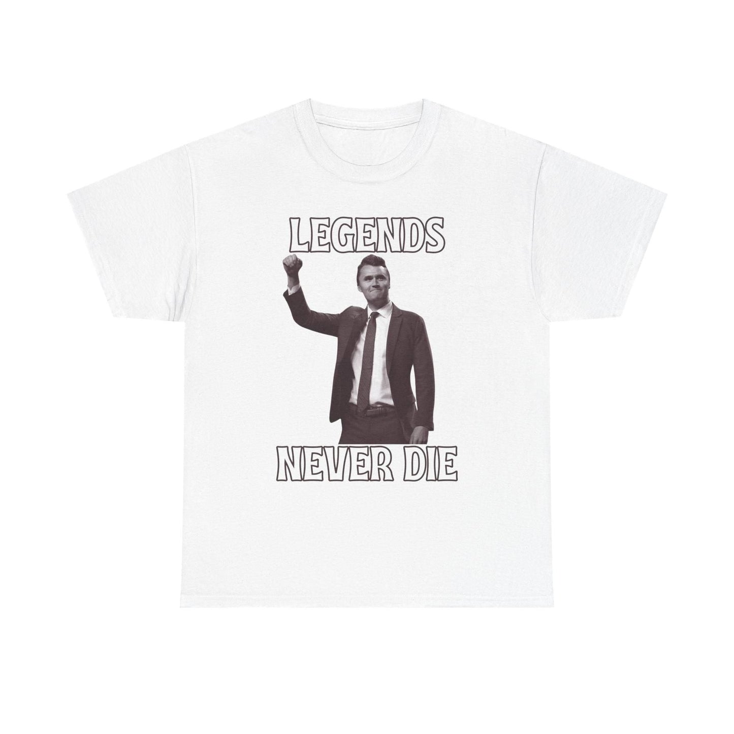 "Legends Charlie Kirk" T-Shirt - Unisex Heavy Cotton Tee, Political Figure Apparel