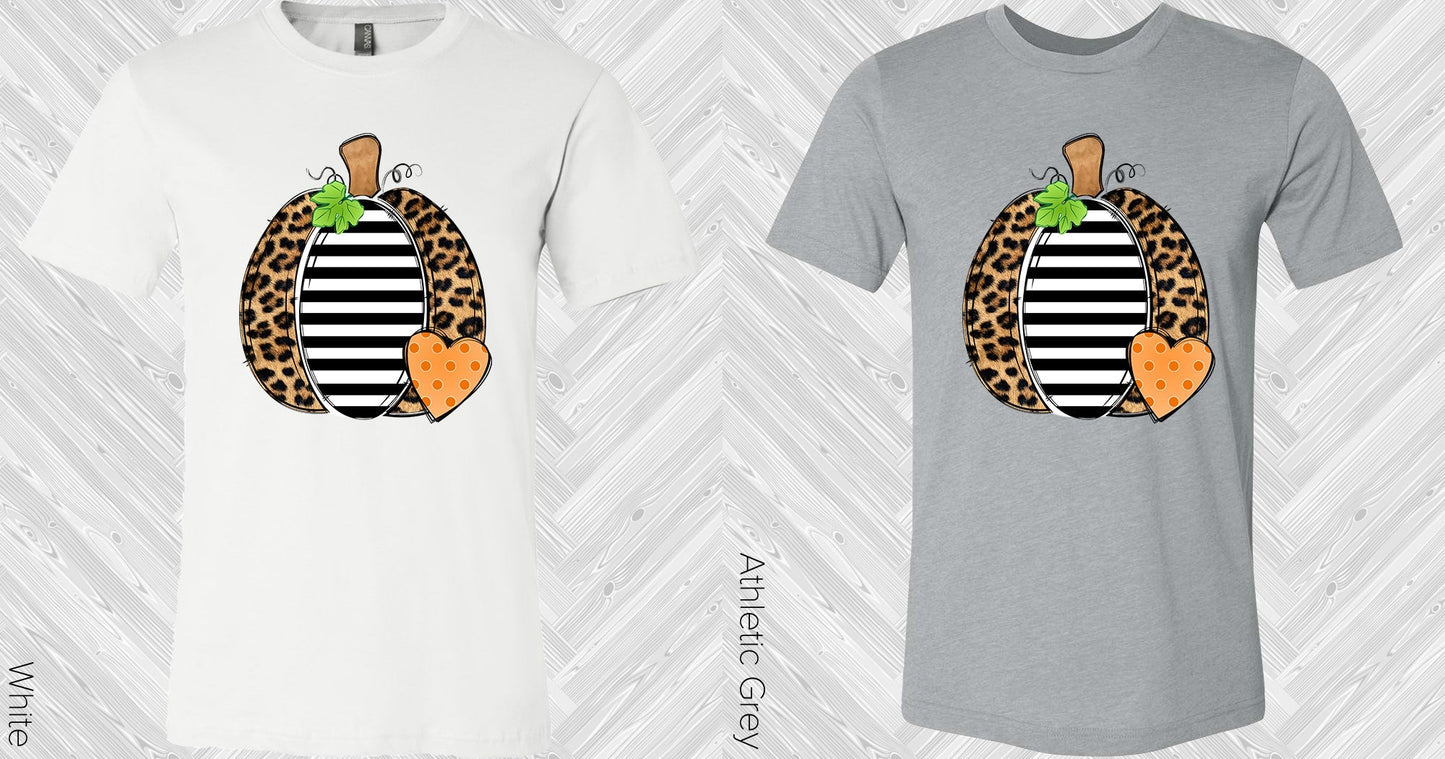Leopard Stripes Pumpkin Graphic Tee