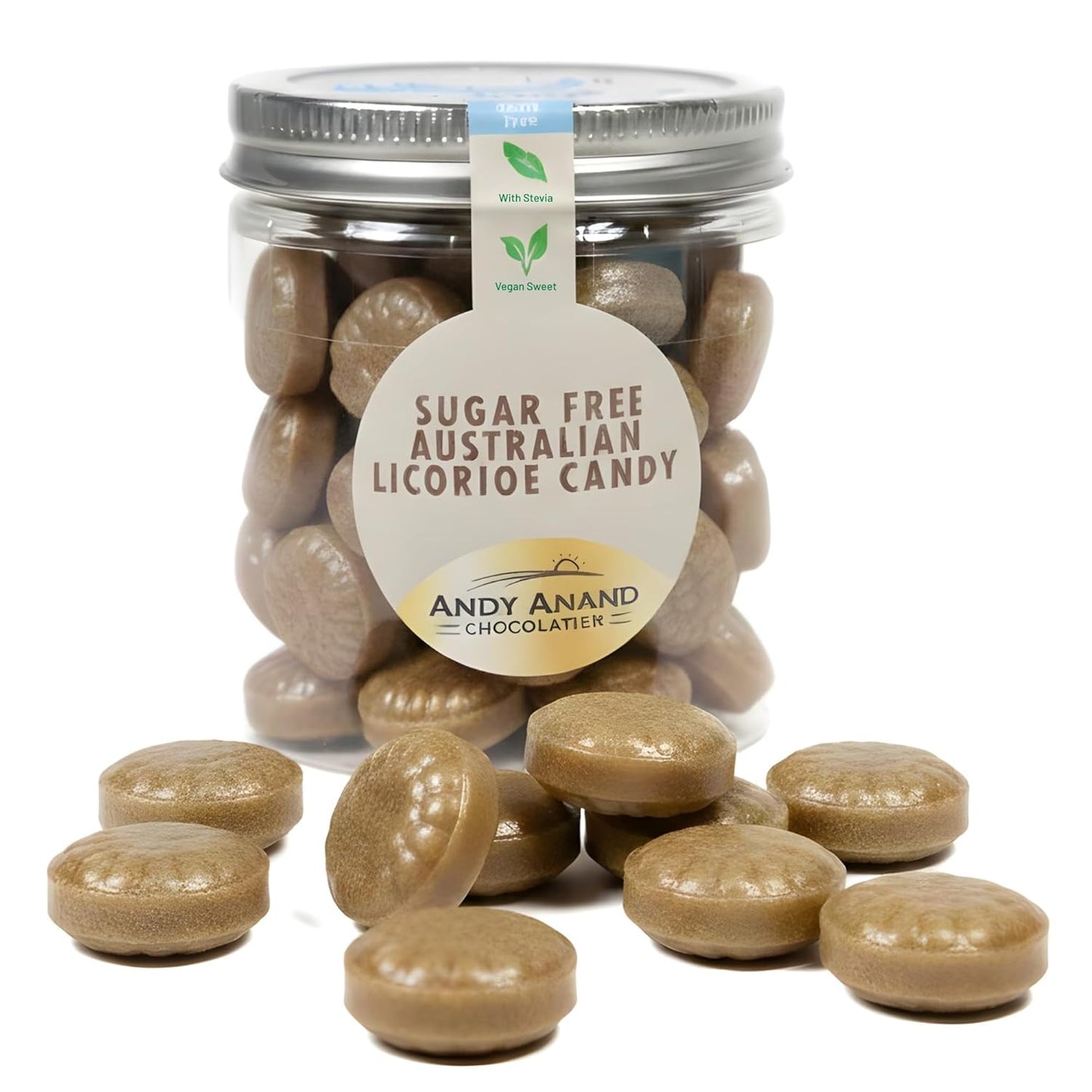 Andy Anand Sugar-Free Australian Licorice Hard Candy, 7 oz – European Made, Stevia Sweetened, Keto & Diabetic-Friendly Gourmet Gift Box
