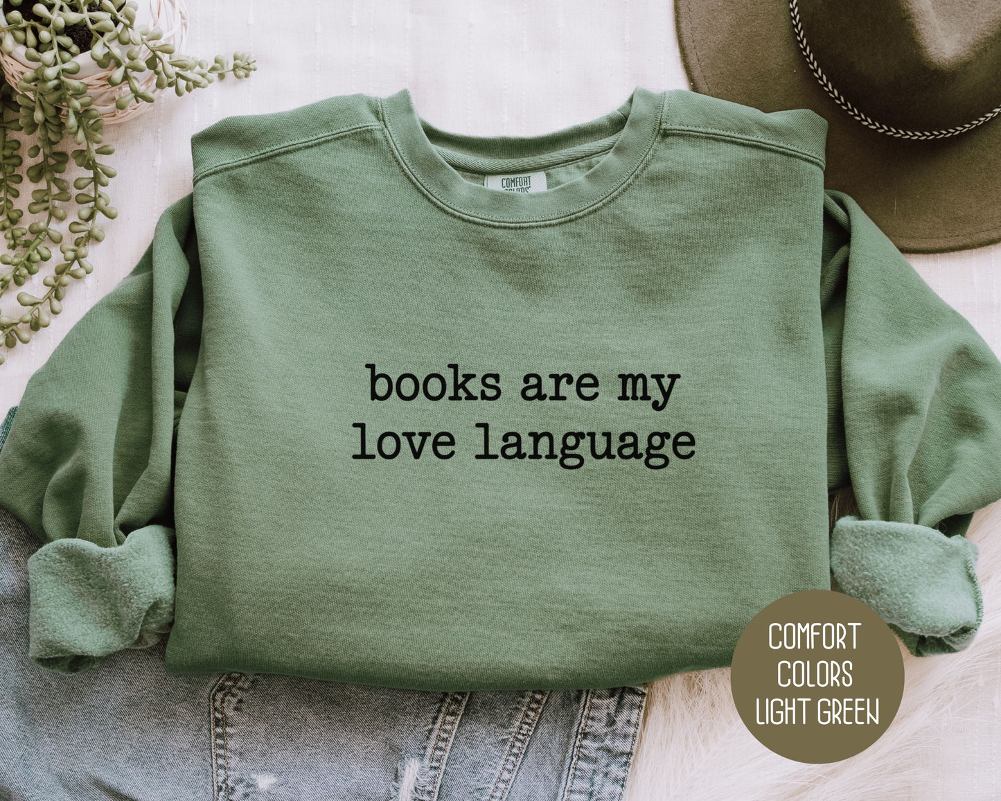 Books are My Love Language Comfort Colors Sweatshirt-5