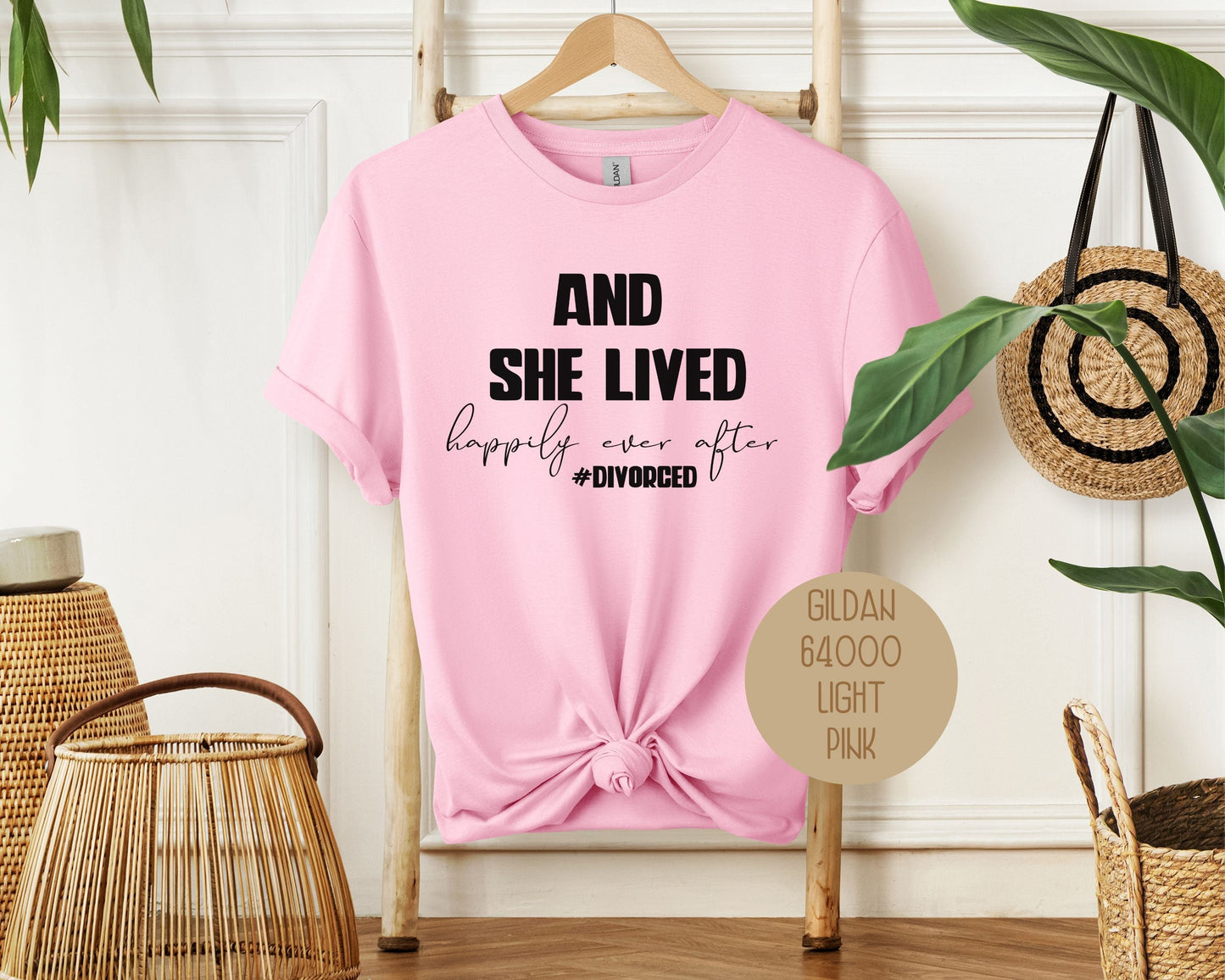 And She Lived Happily Ever After Divorce Party Shirt-0