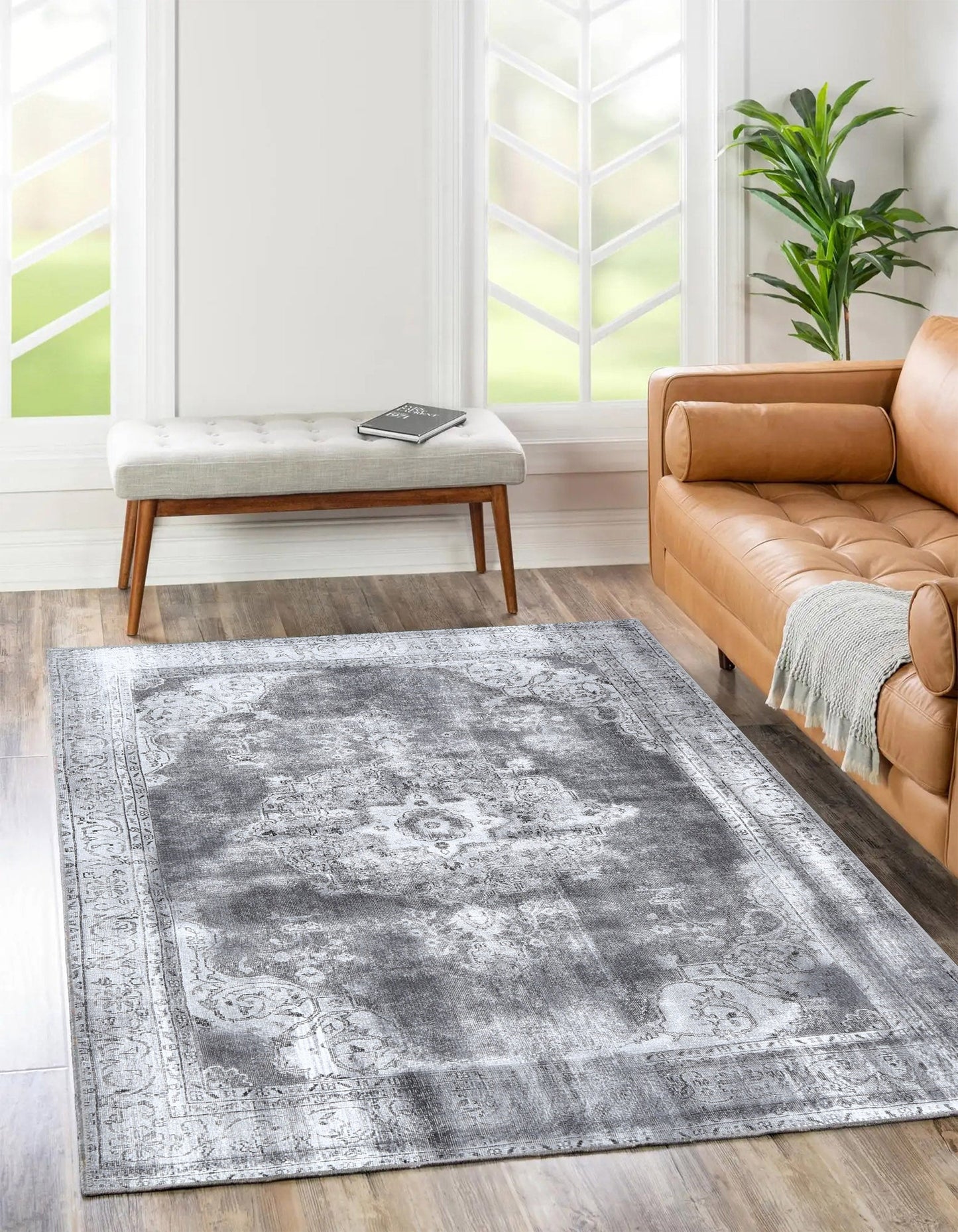 Lola Machine Washable in Grey Rug-1