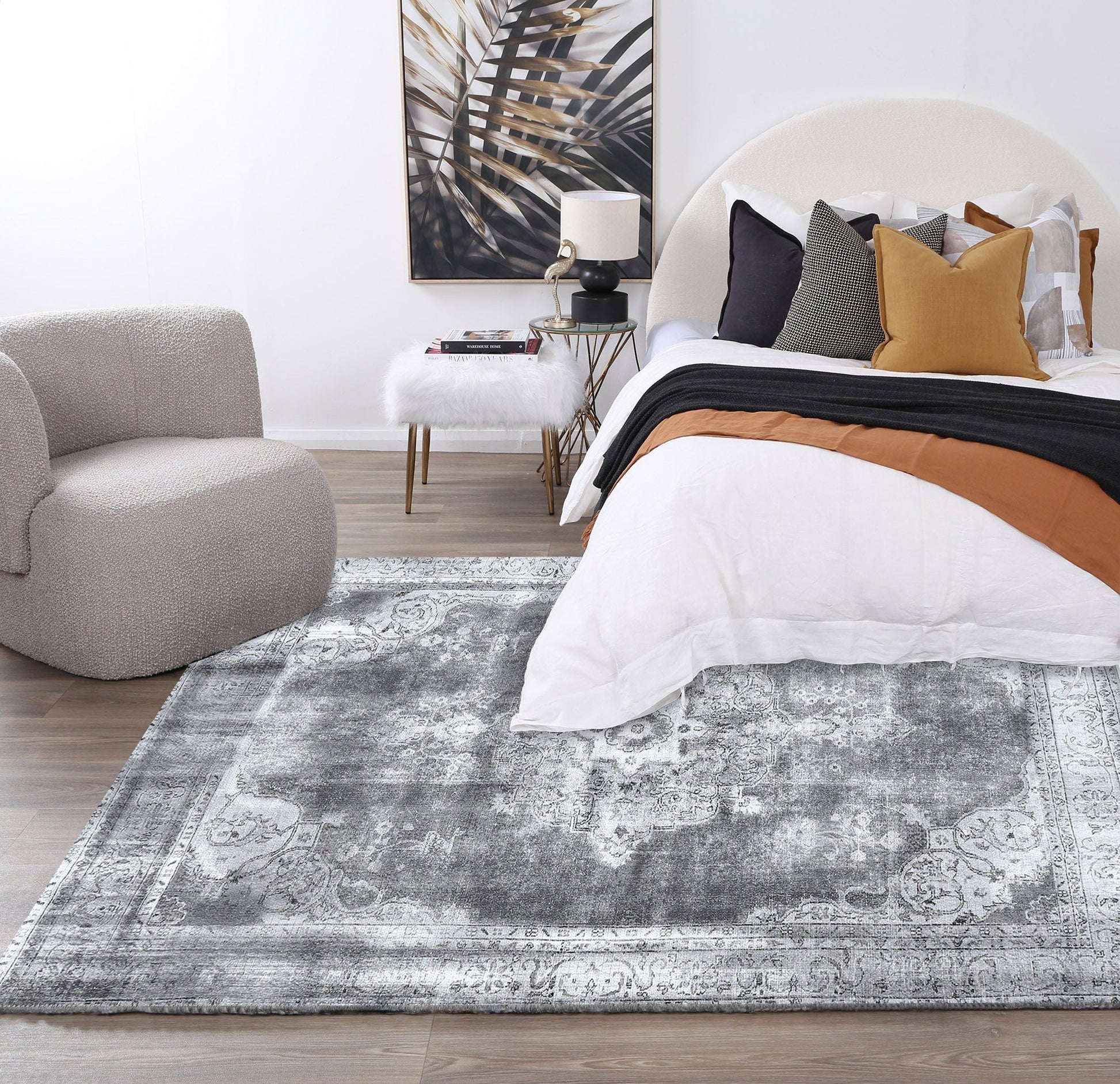 Lola Machine Washable in Grey Rug-2