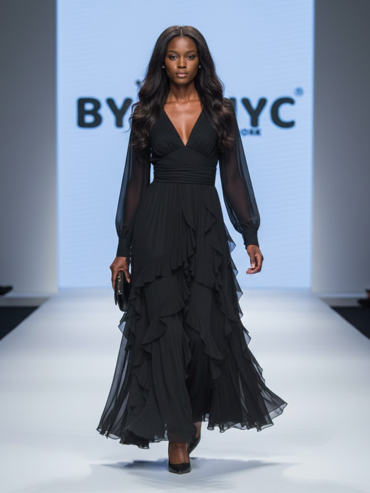 Long Black Evening Dress SUTTON PLACE: Prêt-à-Porter Line BYMANYC ® New York-0