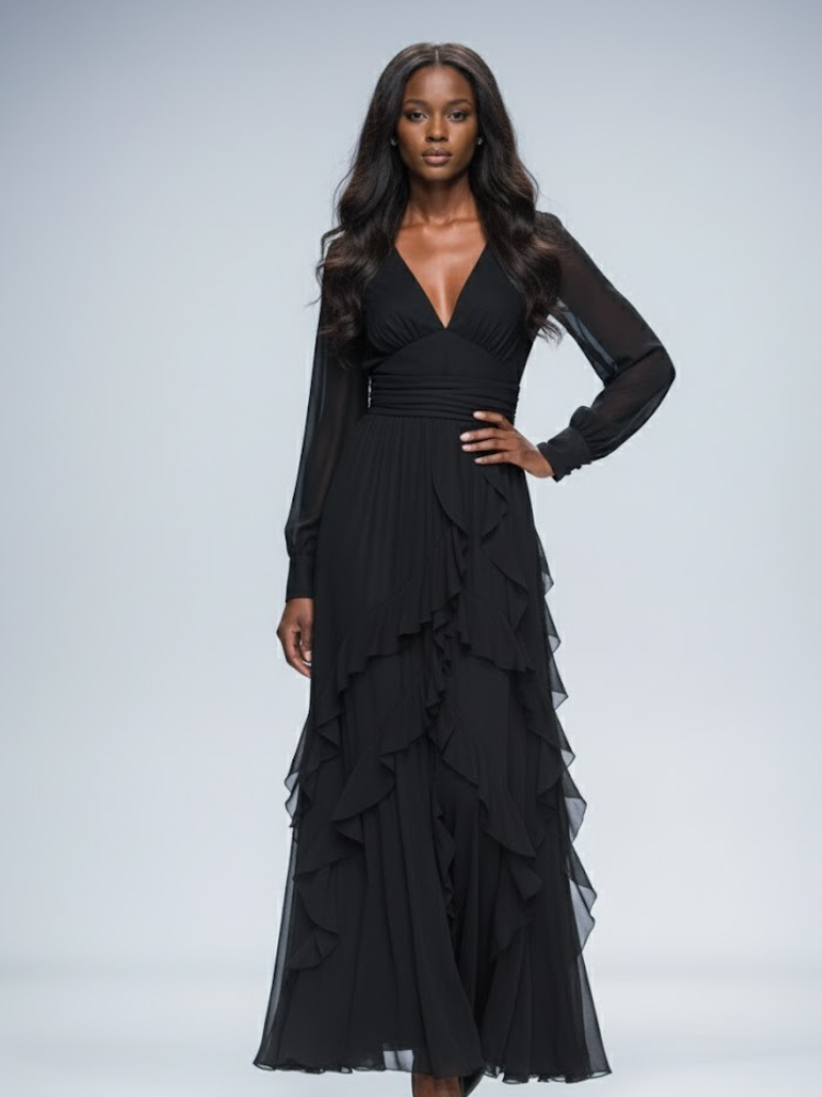 Long Black Evening Dress SUTTON PLACE: Prêt-à-Porter Line BYMANYC ® New York-1