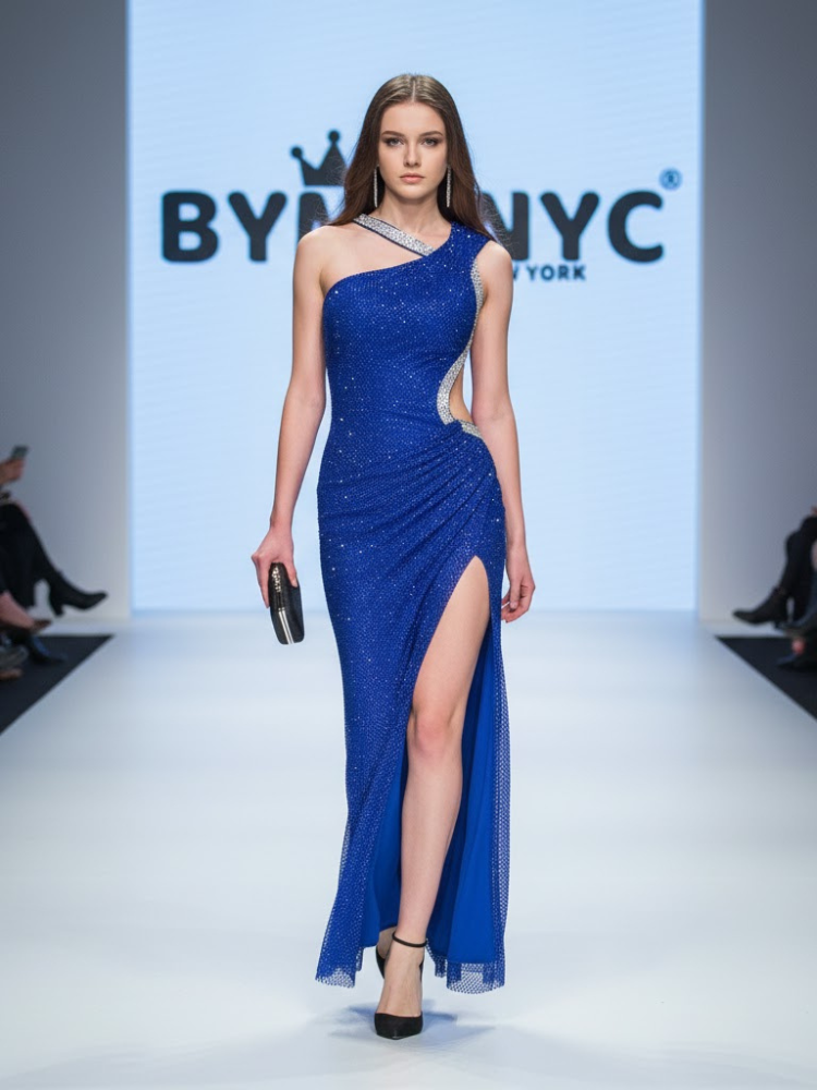 Long Cobalt Blue Evening Dress FINANCIAL DISTRICT: Prêt-à-Porter Line BYMANYC ® New York-1