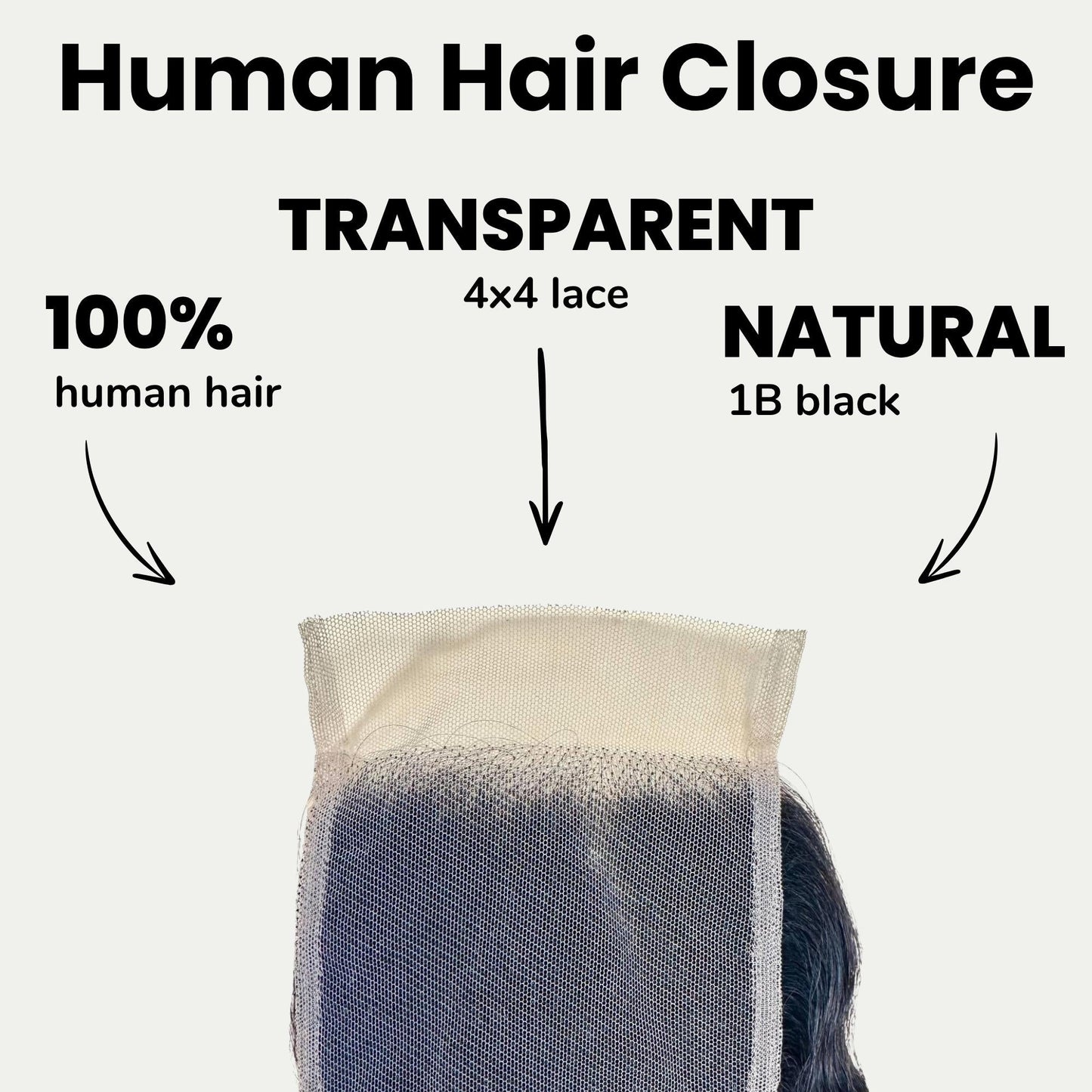 Loose Wave 4x4 Transparent Lace Human Hair Closure