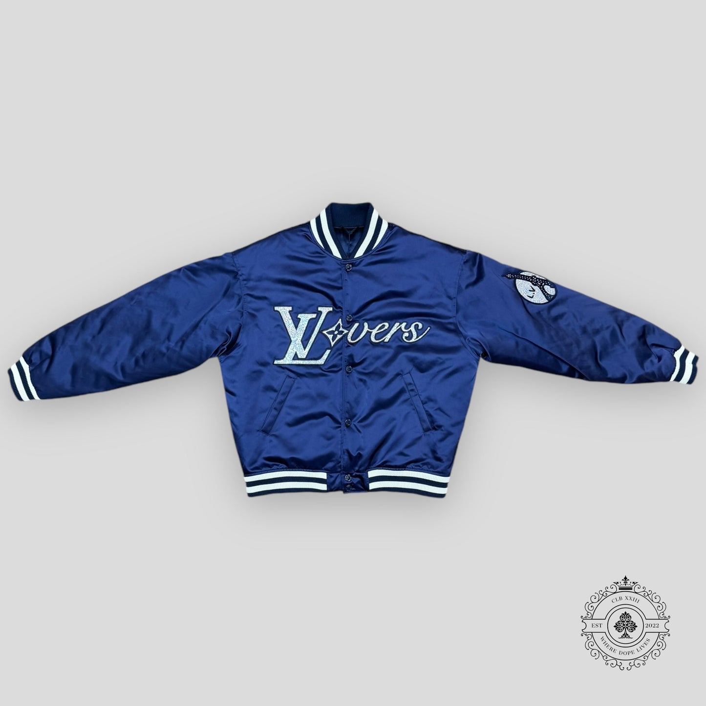 Louis Vuitton LV Lovers Baseball Varsity Jacket in Navy