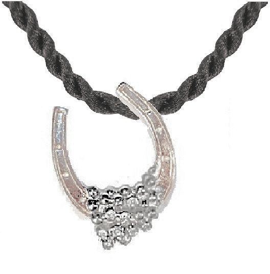 "Lucky You" Equestrian Horseshoe Pendant-Small-14K Gold with Diamonds-5