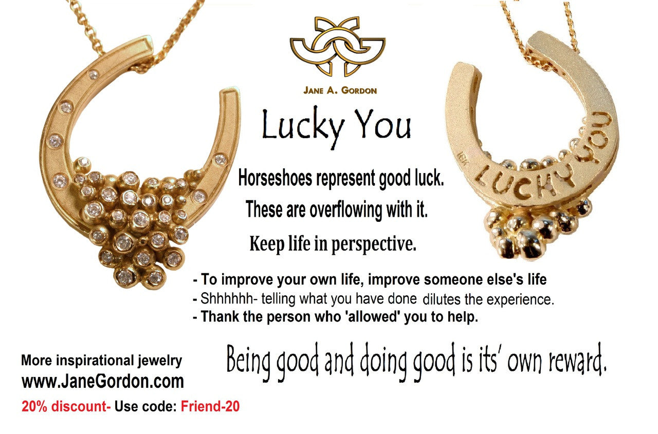 Equestrian "Lucky You" Horseshoe Earrings-18k Gold with Diamonds-3