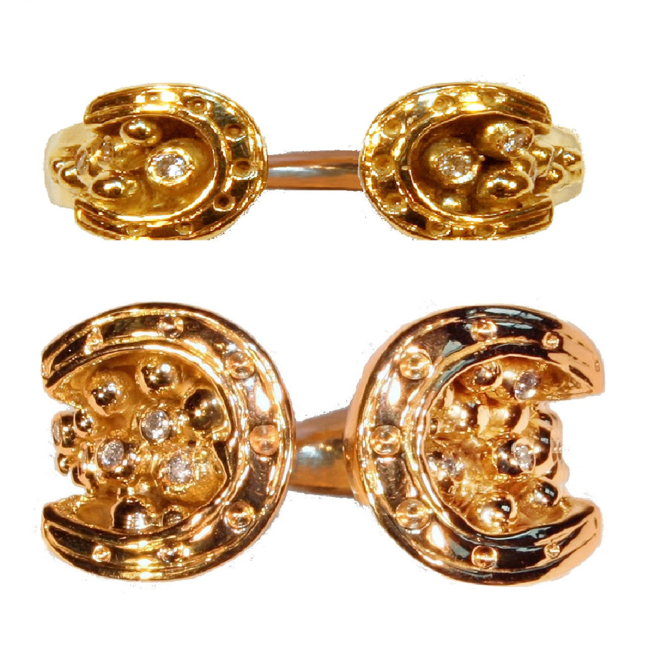 Equestrian "Lucky You" Horseshoe Ring-18K Gold & Diamonds. Smaller Version-9