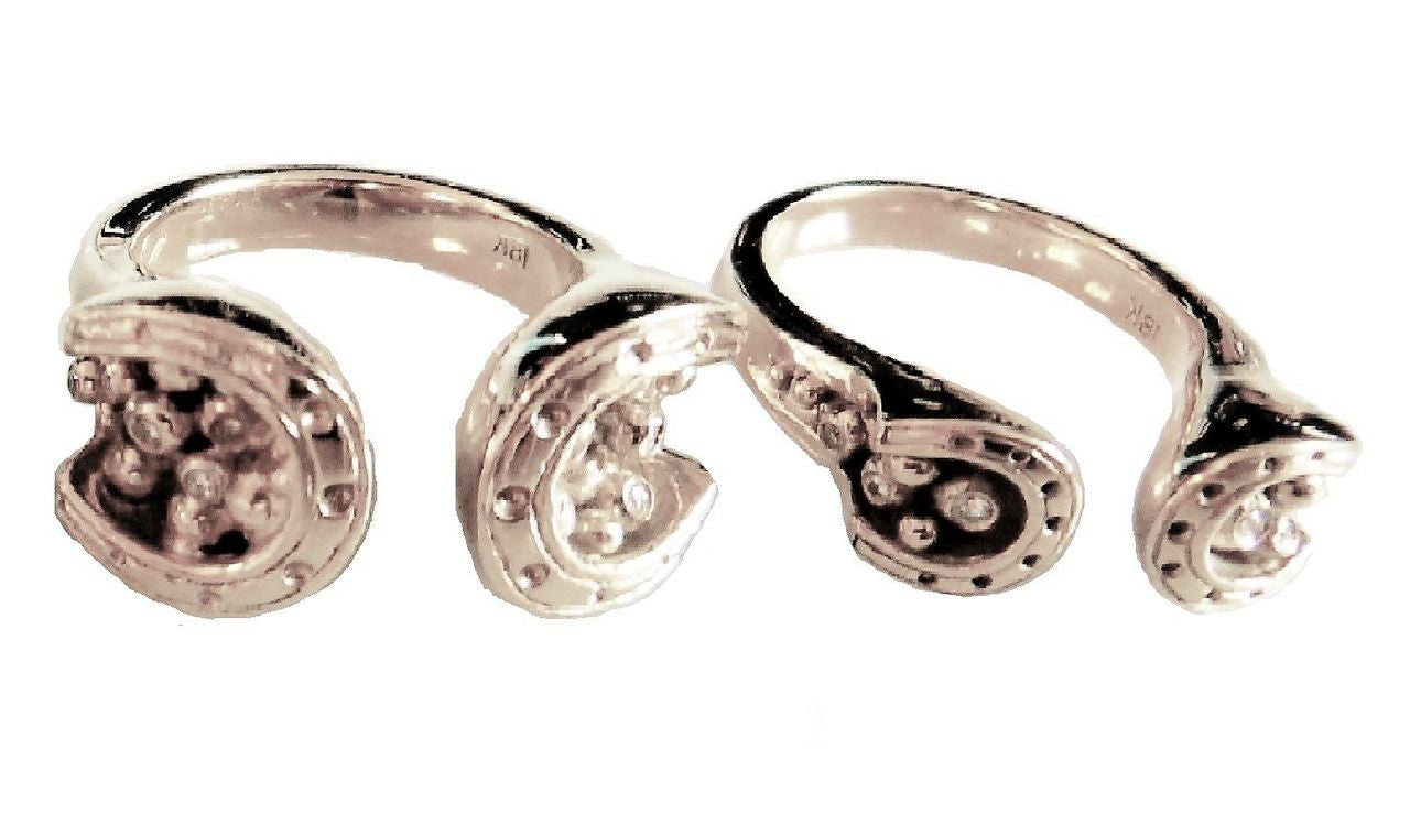 Equestrian "Lucky You" Horseshoe Ring-18K Gold & Diamonds. Smaller Version-7