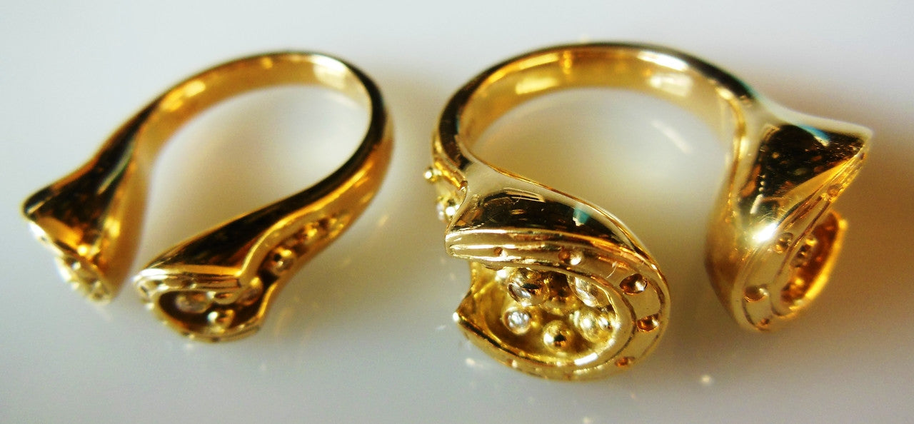 Equestrian "Lucky You" Horseshoe Ring-18K Gold & Diamonds. Smaller Version-14