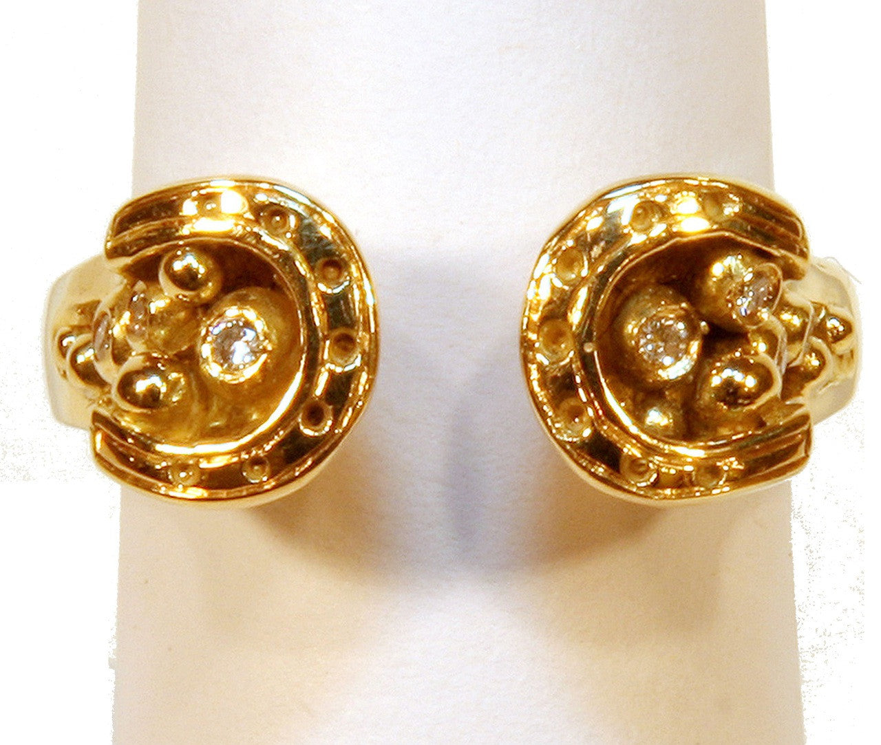 Equestrian "Lucky You" Horseshoe Ring-18K Gold & Diamonds. Smaller Version-2