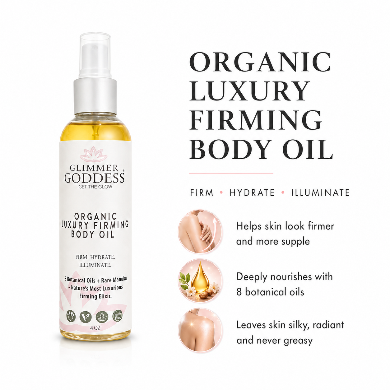 Organic Luxury Firming Body Oil – Anti-Aging Treatment