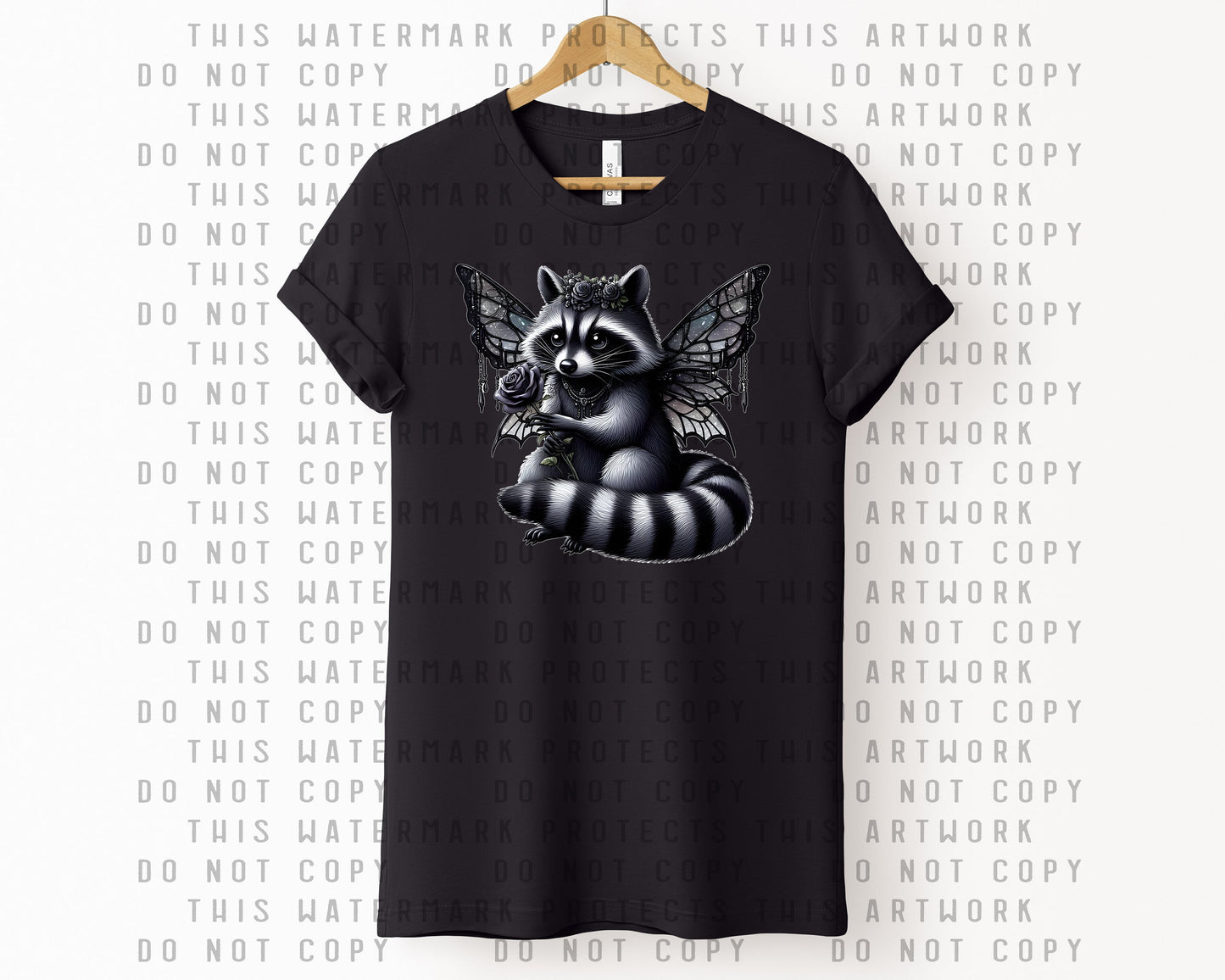 Goth Fairy Raccoon Graphic Tee