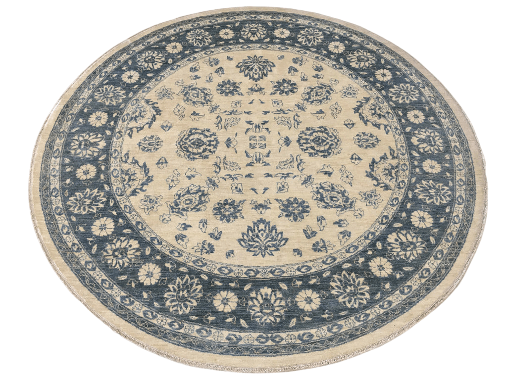 Afghan-Made Floral (8' Round)-0