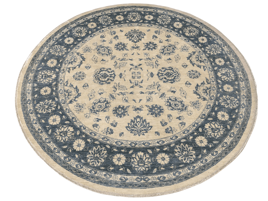 Afghan-Made Floral (8' Round)-0