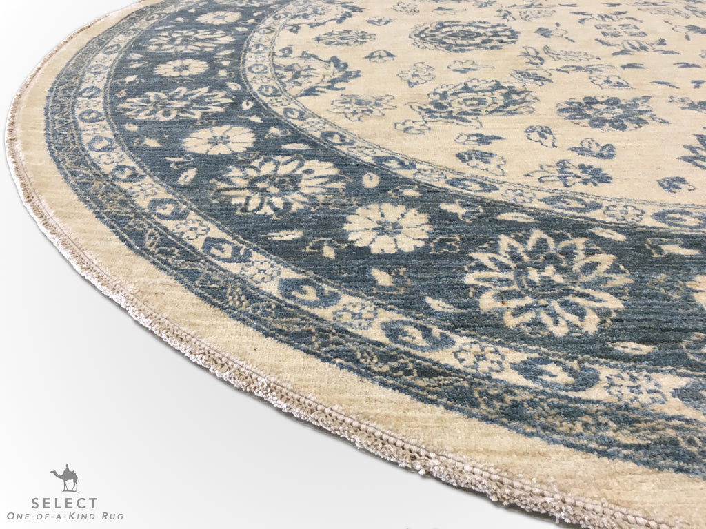 Afghan-Made Floral (8' Round)-2